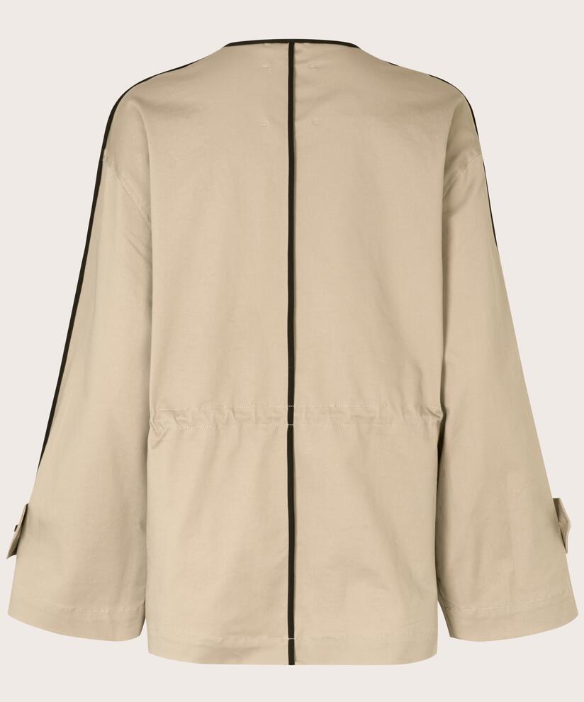 veste en coton de qualité avec passepoil contrasté, Plaza Taupe