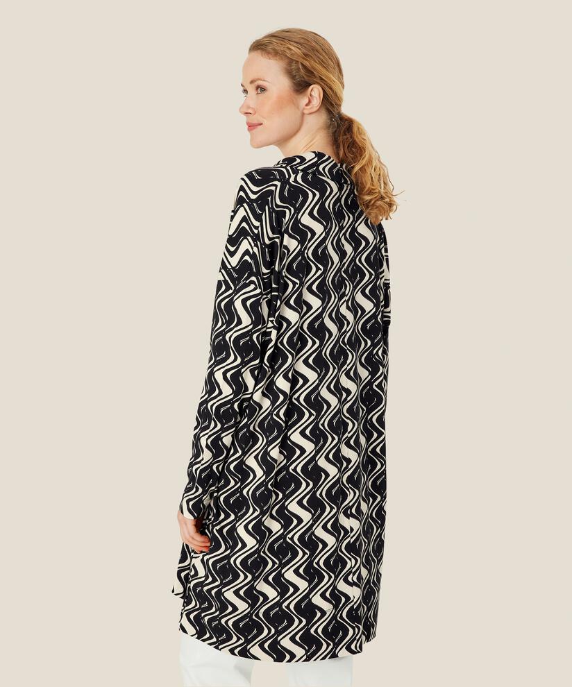 tunique en jersey avec boutons et fente sur le côté, Black