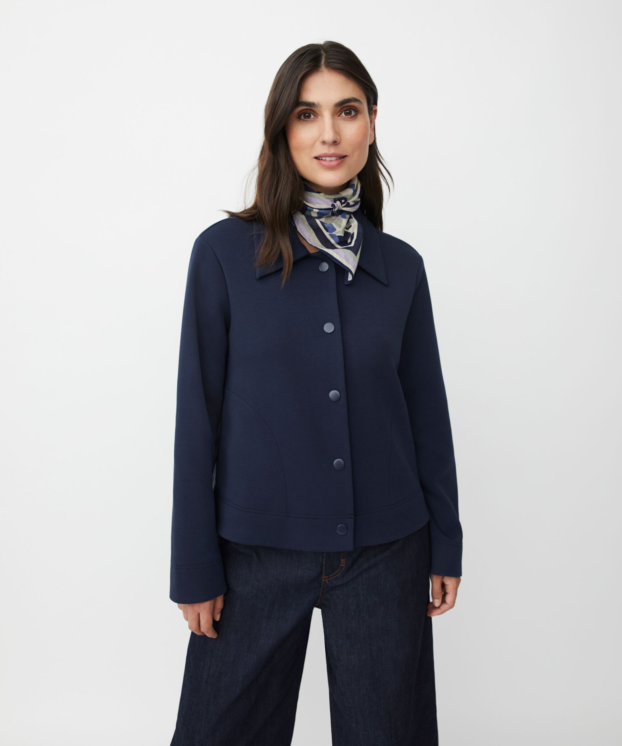 veste courte en jersey épais, Navy Blazer