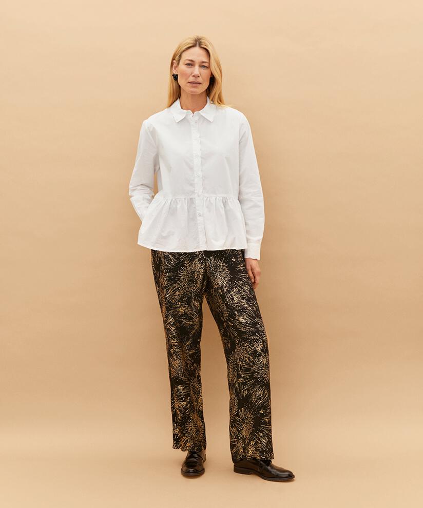 chemise en coton à basque, White