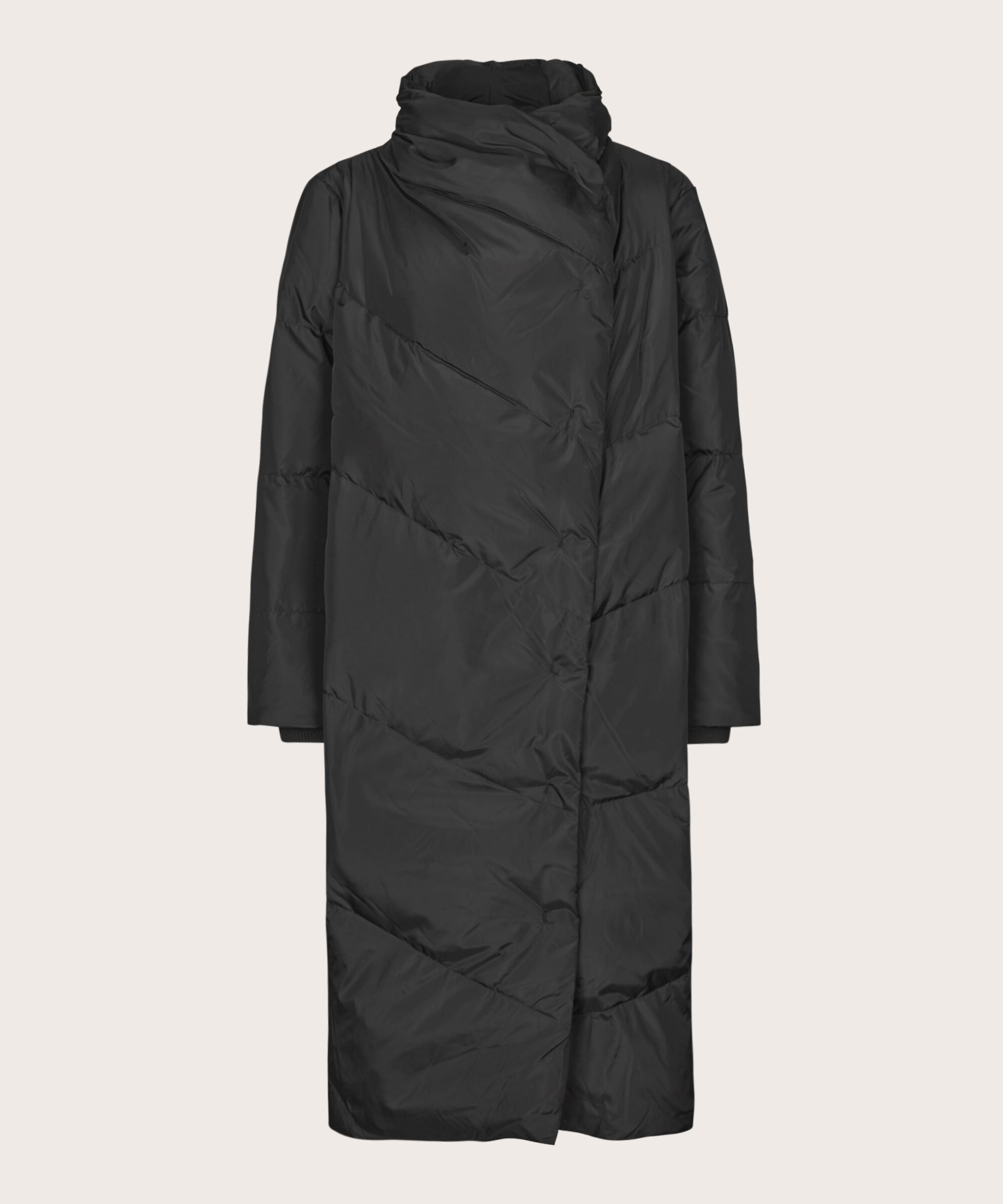 manteau en duvet avec col montant, Black