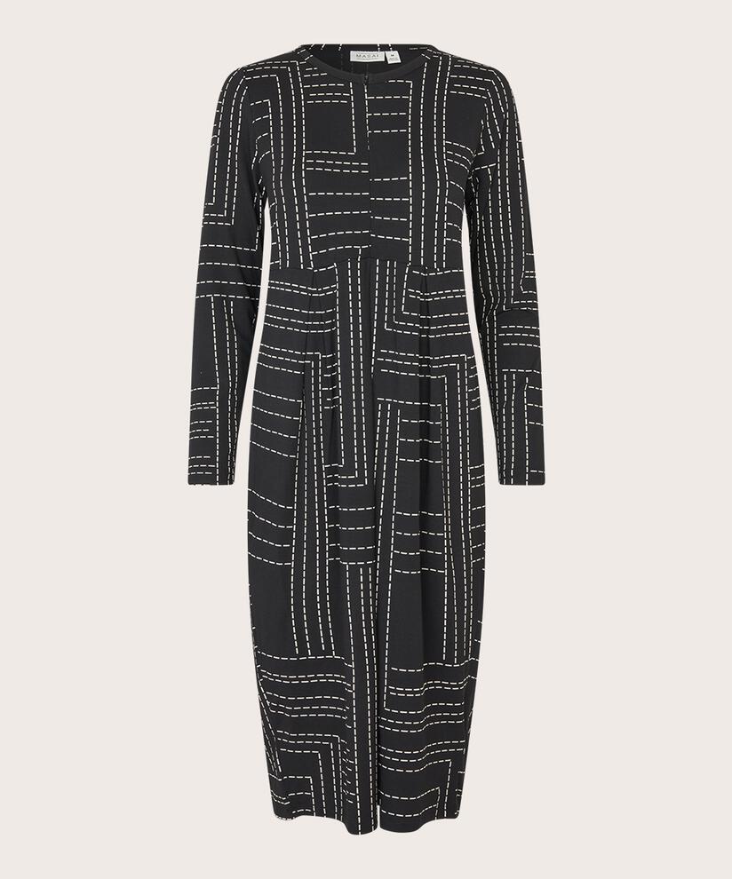 Robe Tulipe En Jersey Avec Zip Au Cou, Black