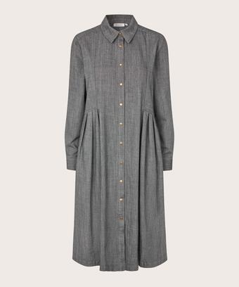 robe chemise avec fentes sur les côtés, Dark Denim