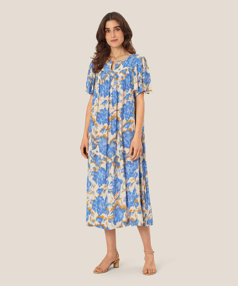 robe en viscose à motifs avec beaucoup de plis, Nebulas Blue