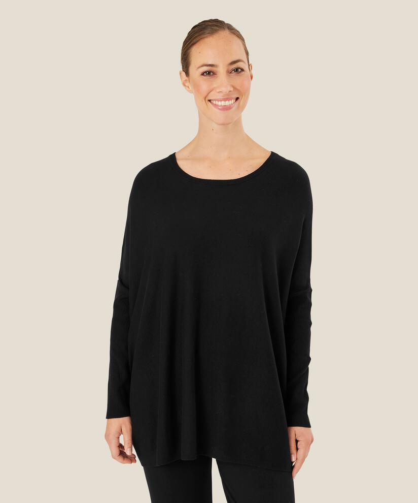 Pull Oversize À Manches Étroites, Black