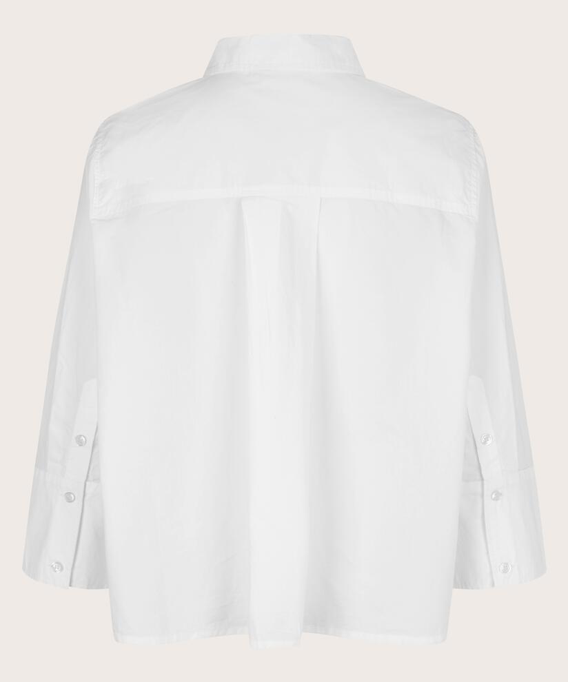 chemise en coton à manches 3/4, White