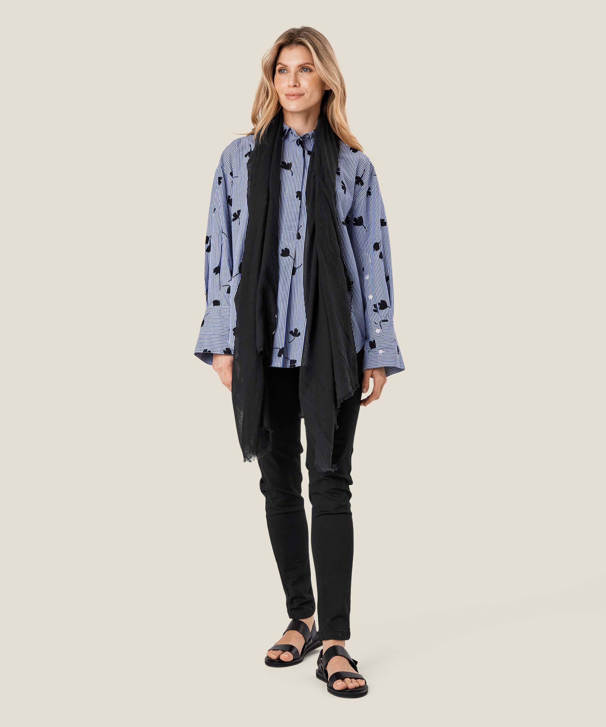 Écharpe En Coton Doux, Black
