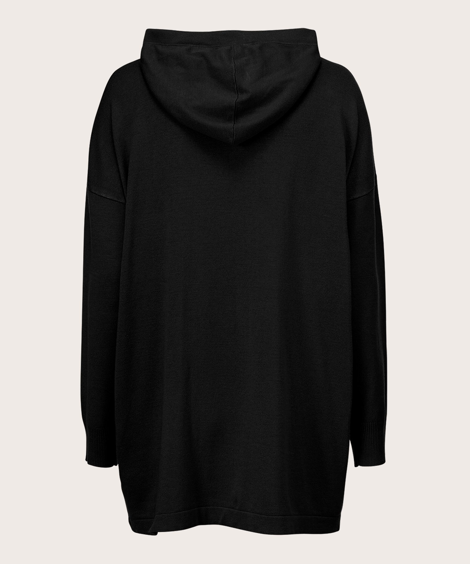 Pull en maille douce avec capuche et lien, Black
