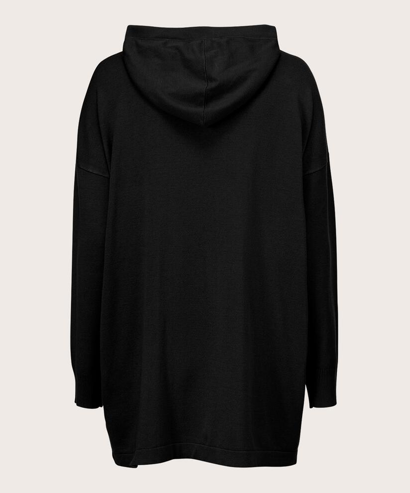 Pull en maille douce avec capuche et lien, Black