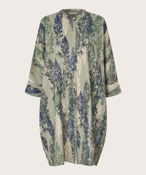 Robe Chemise À Motif En Viscose, Seagrass