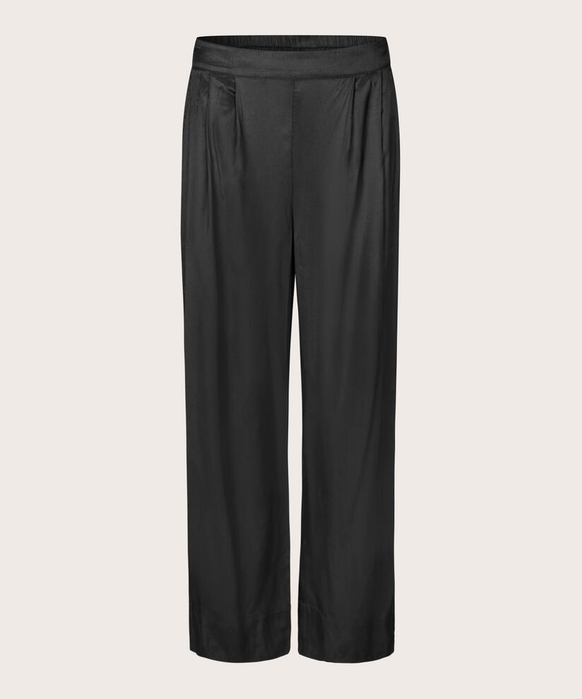 pantalon en viscose avec élastique au dos, Black
