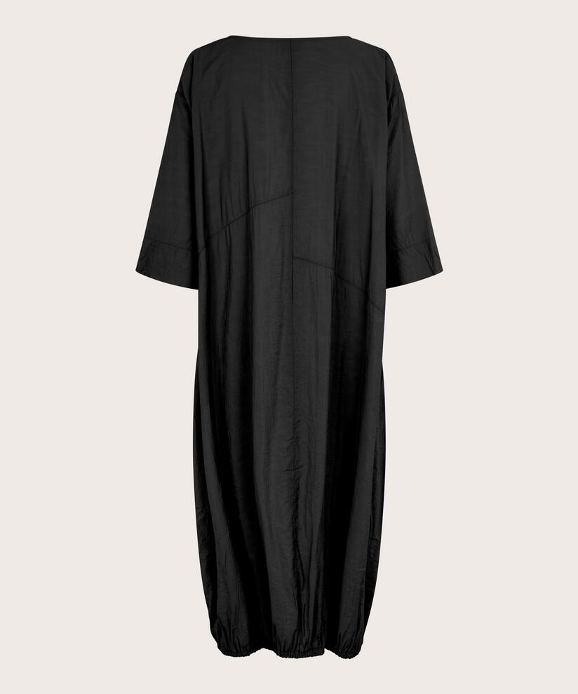 robe en viscose avec bord élastique, Black