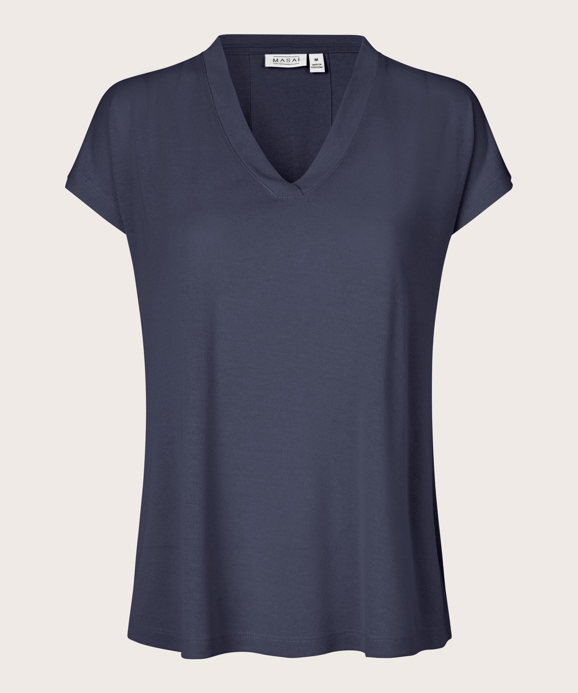 T-shirt En Jersey Col V, Mood Indigo