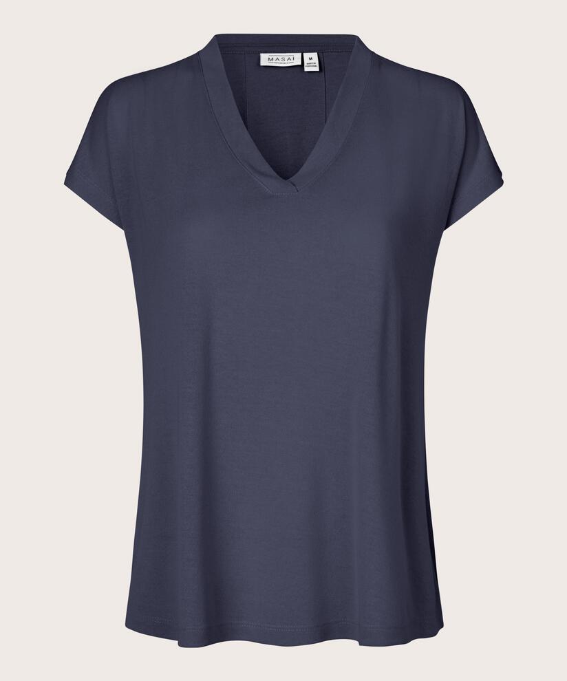 T-shirt En Jersey Col V, Mood Indigo