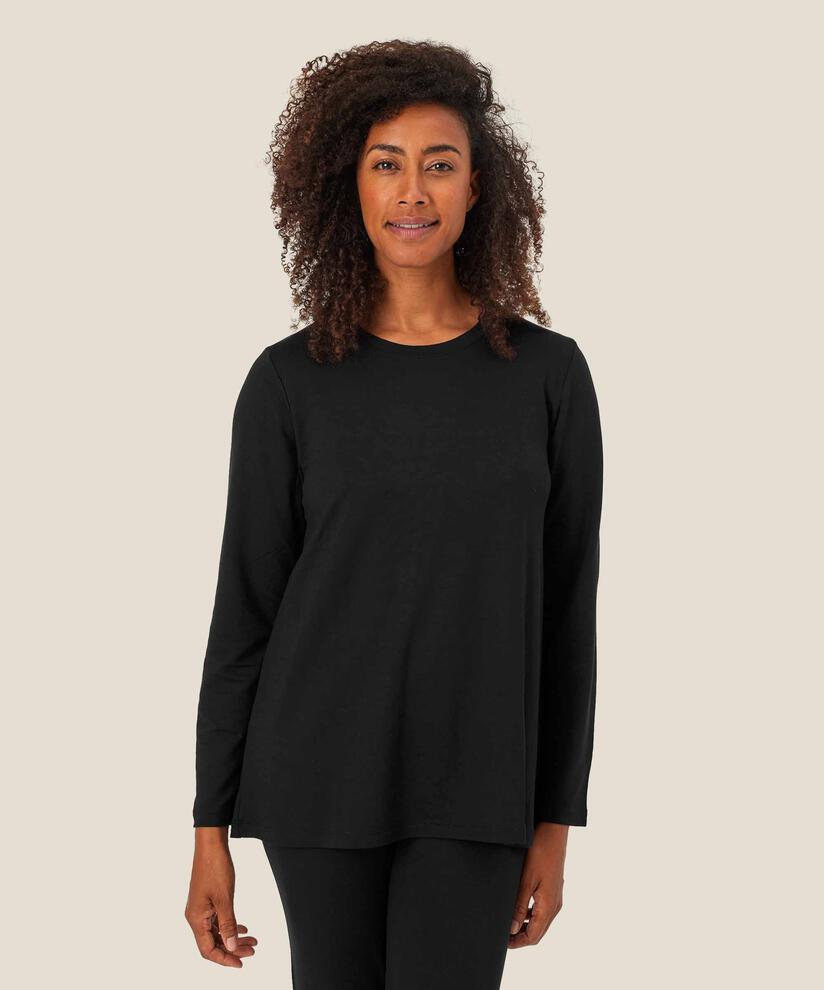 top en jersey avec plis dans le dos, Black
