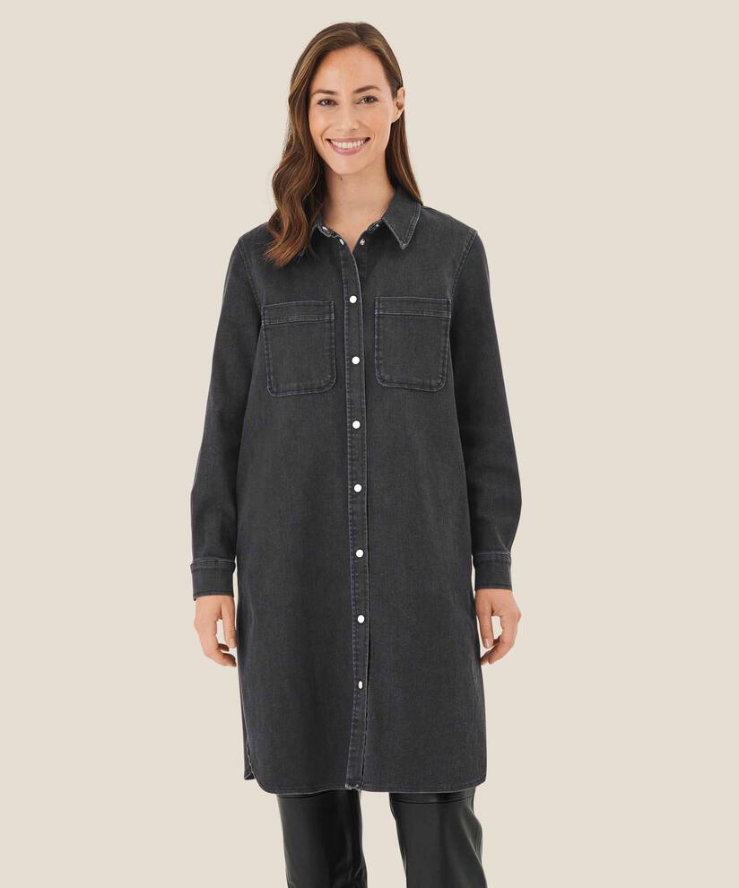 robe en jean boutonnée, Black