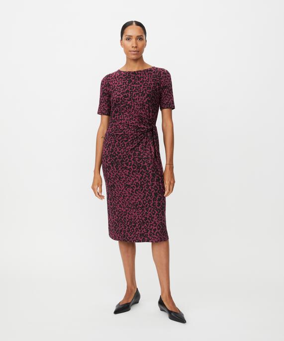 robe en jersey imprimé effet cache-cœur, Tawny Port