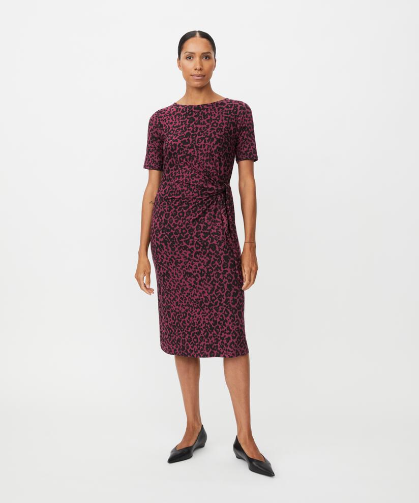 robe en jersey imprimé effet cache-cœur, Tawny Port