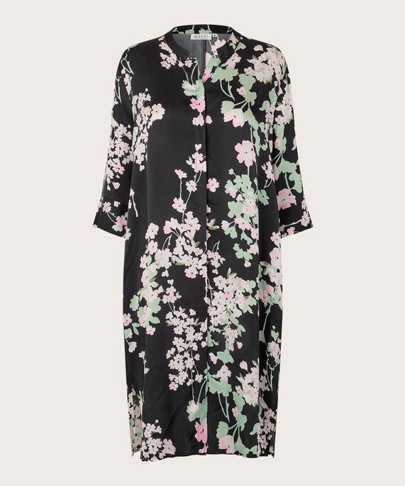 Robe Chemise En Viscose Imprimée Avec Poches, Pink Lady