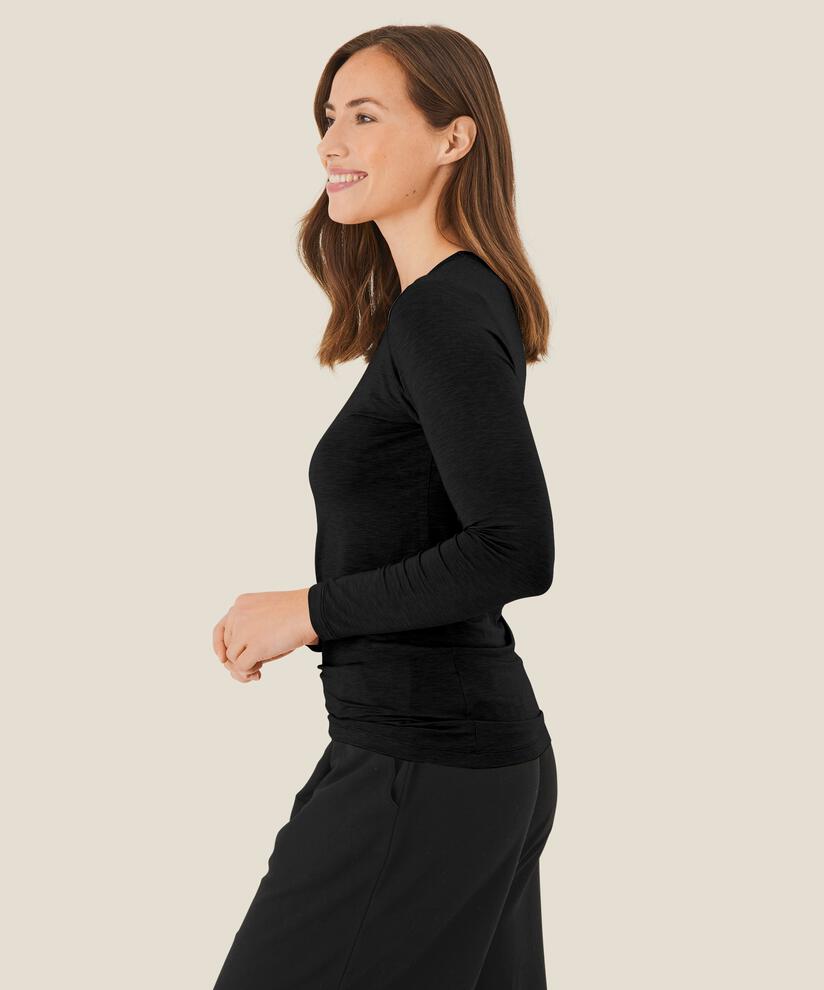 Top En Jersey À Col Rond, Black