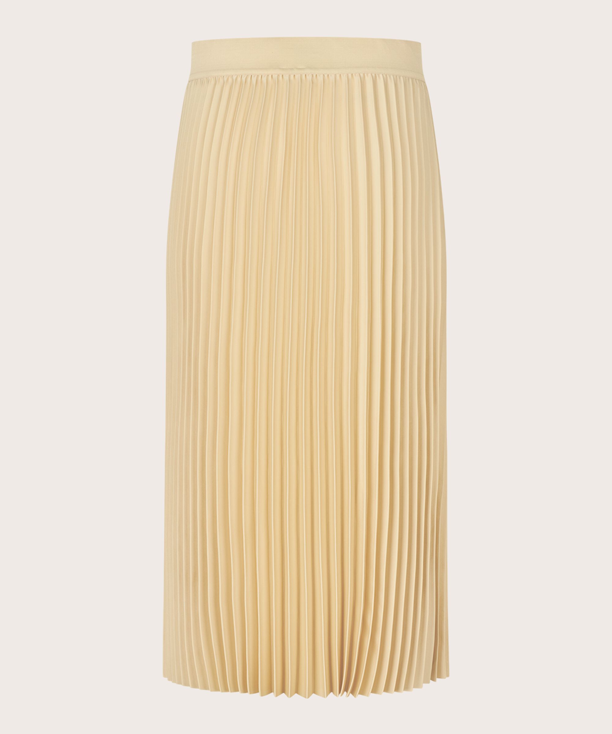 Jupe plissée à taille élastique, Oyster White