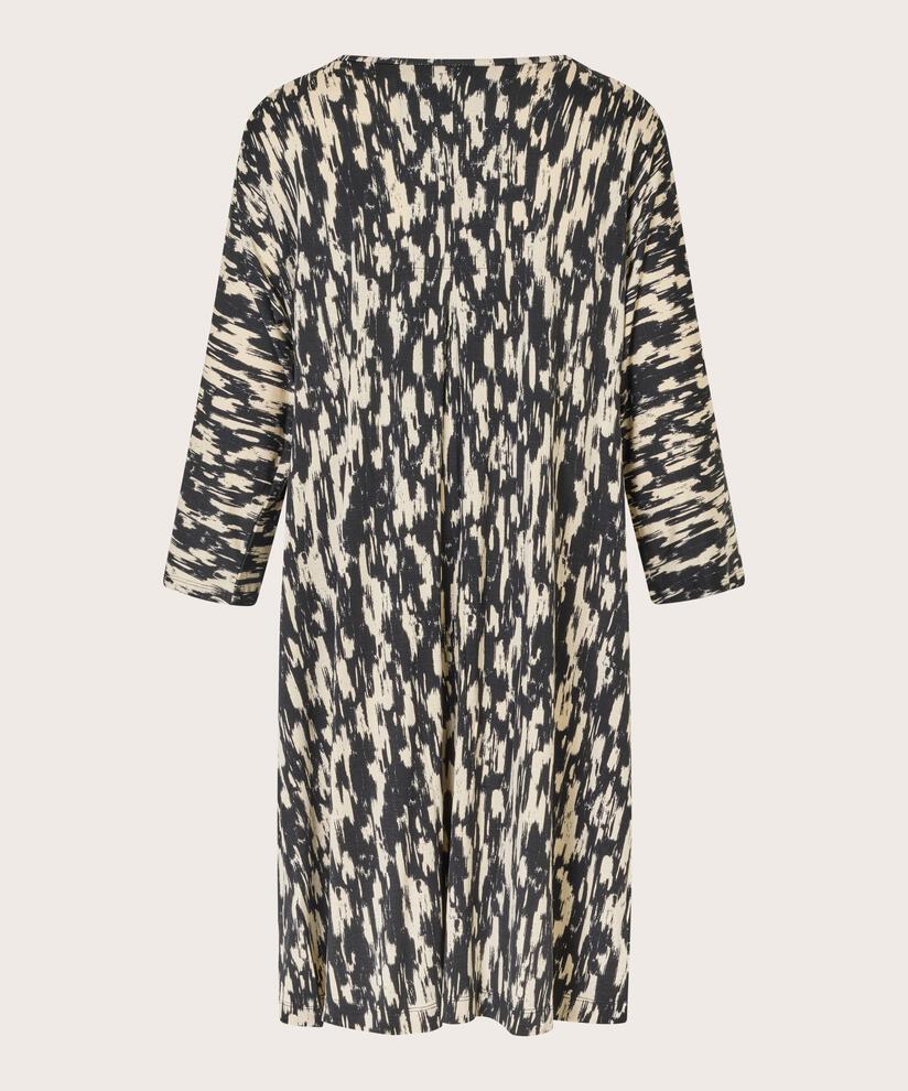 tunique en jersey imprimé avec poches fendues, Black