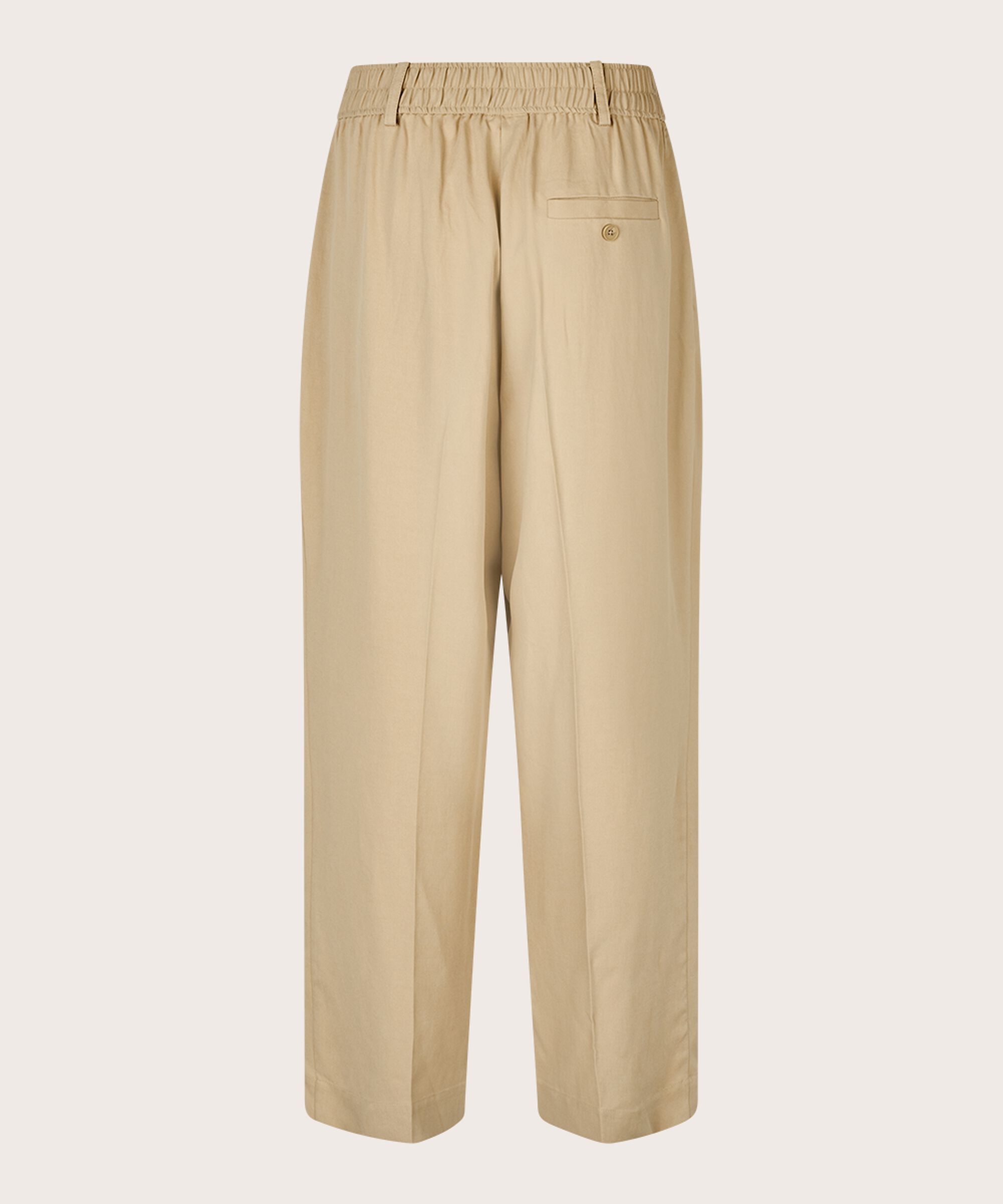 pantalon en mélange de lyocell avec élastique au dos, Safari
