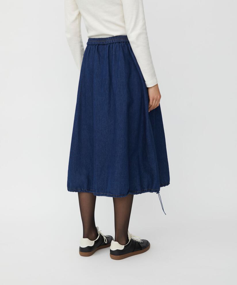 jupe en jean avec ourlet élastique, Dark Denim