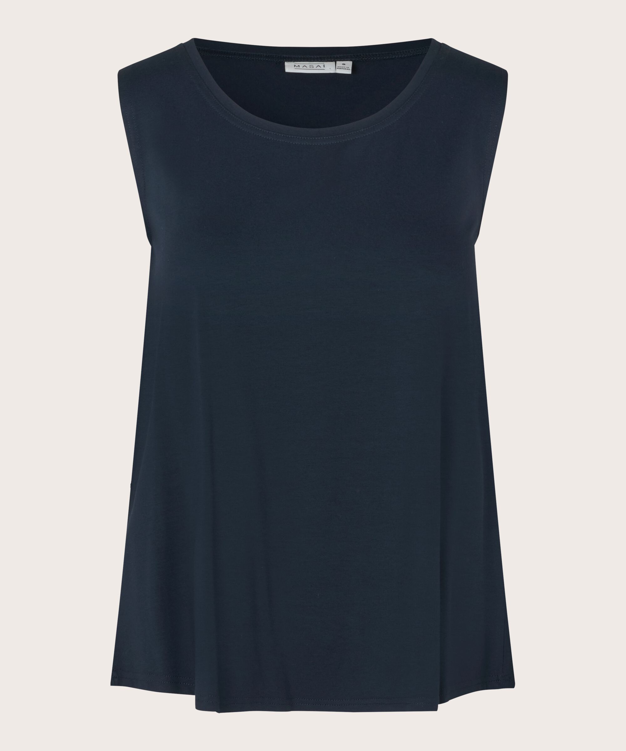 Top En Jersey Sans Manches À Col Rond, Navy