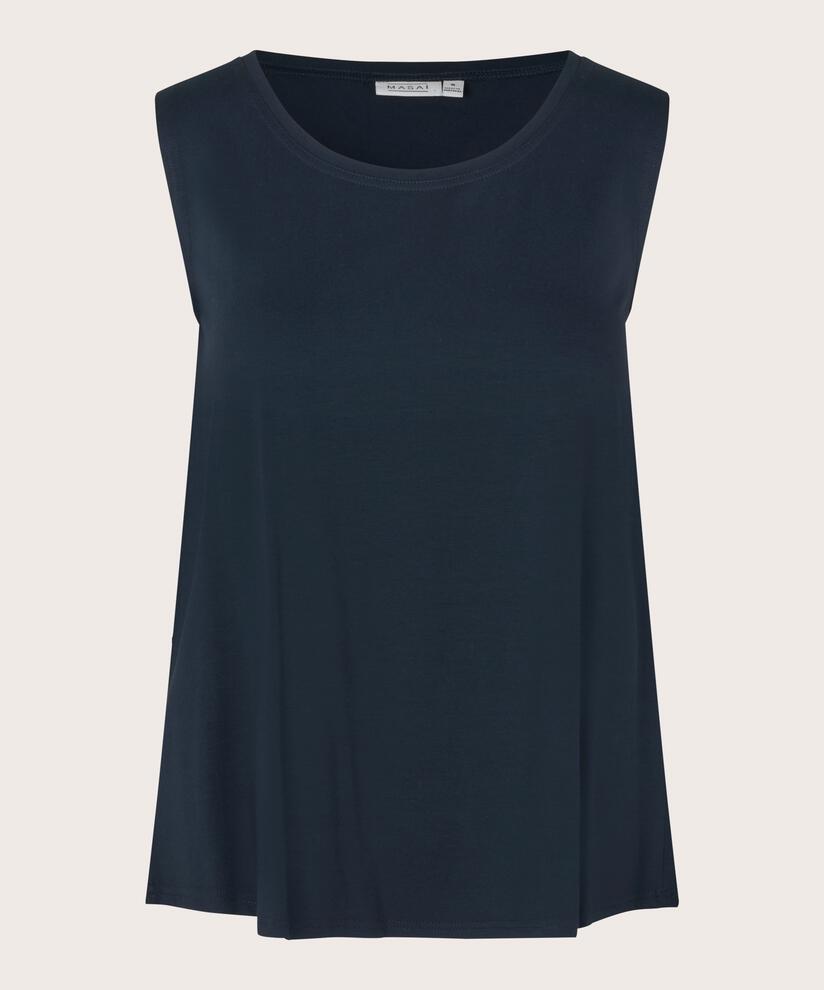 Top En Jersey Sans Manches À Col Rond, Navy