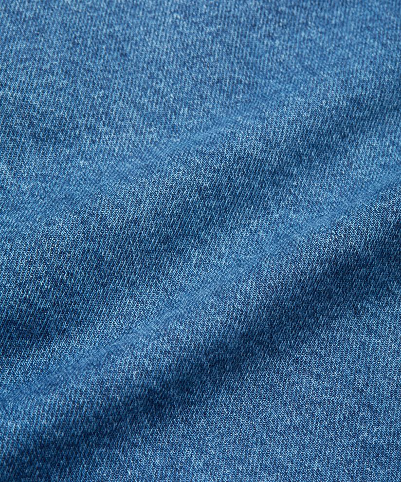 veste courte en jean avec fermeture éclair, Blue Denim