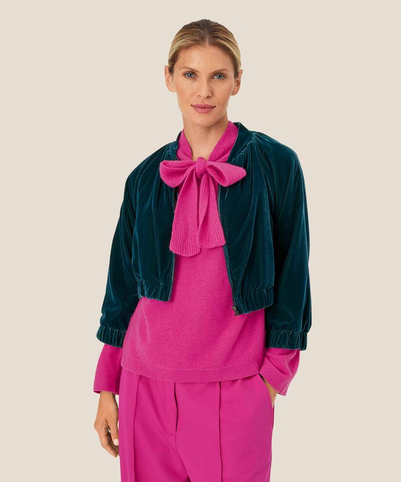 veste courte en velours avec fermeture éclair, Reflect Pond