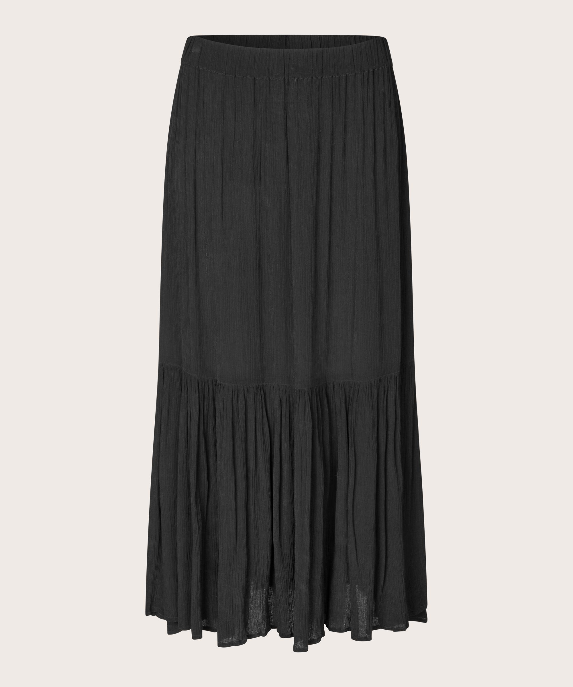 jupe en viscose avec taille élastique, Black