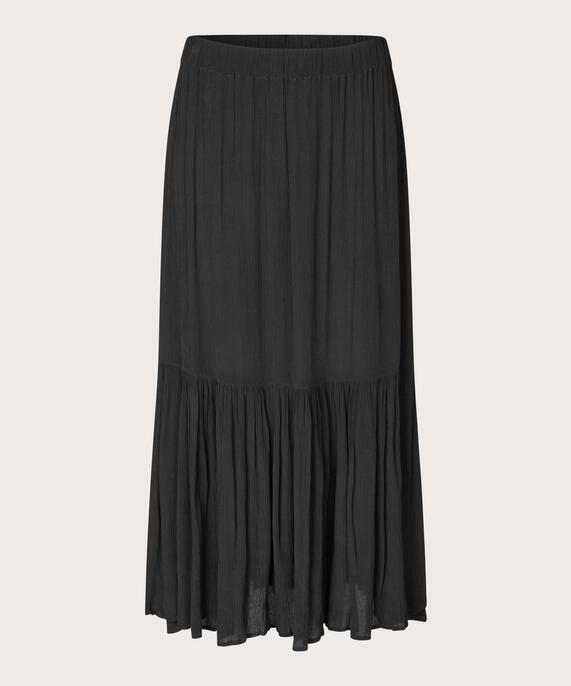 jupe en viscose avec taille élastique, Black