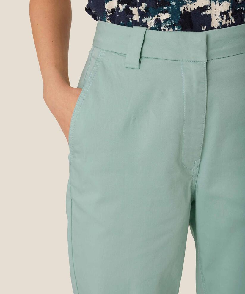 chino crop en coton avec poches latérales, Blue Haze