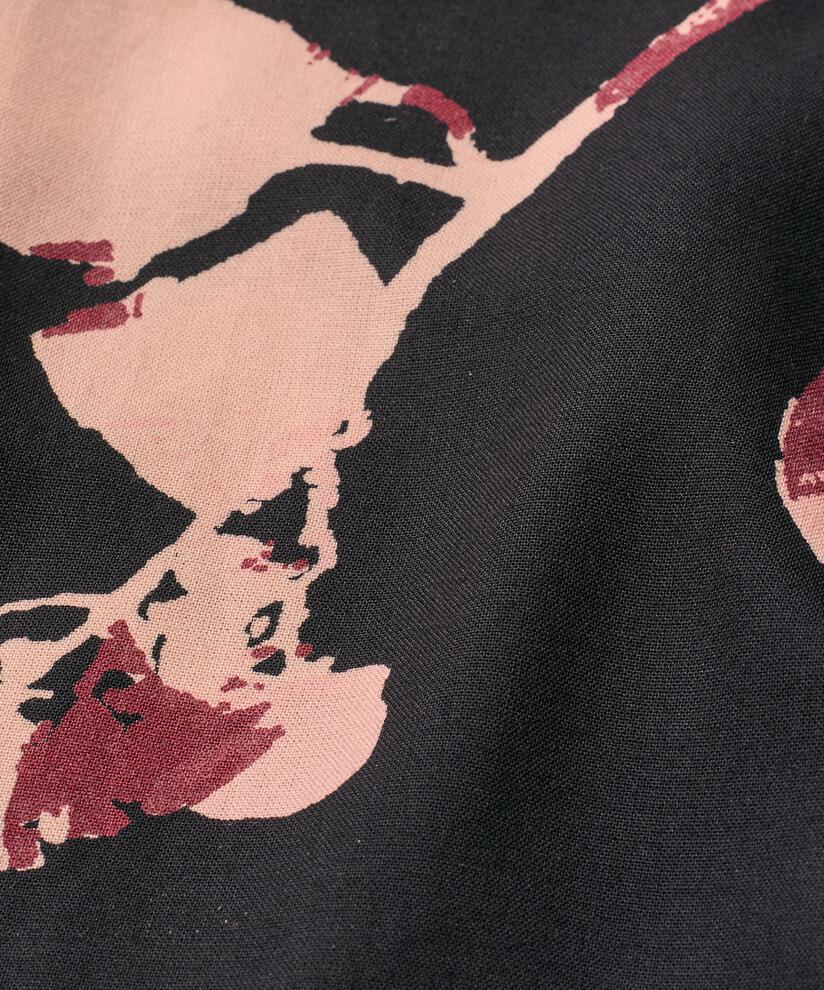 blouse en viscose imprimé à manches 3/4, Tawny Port
