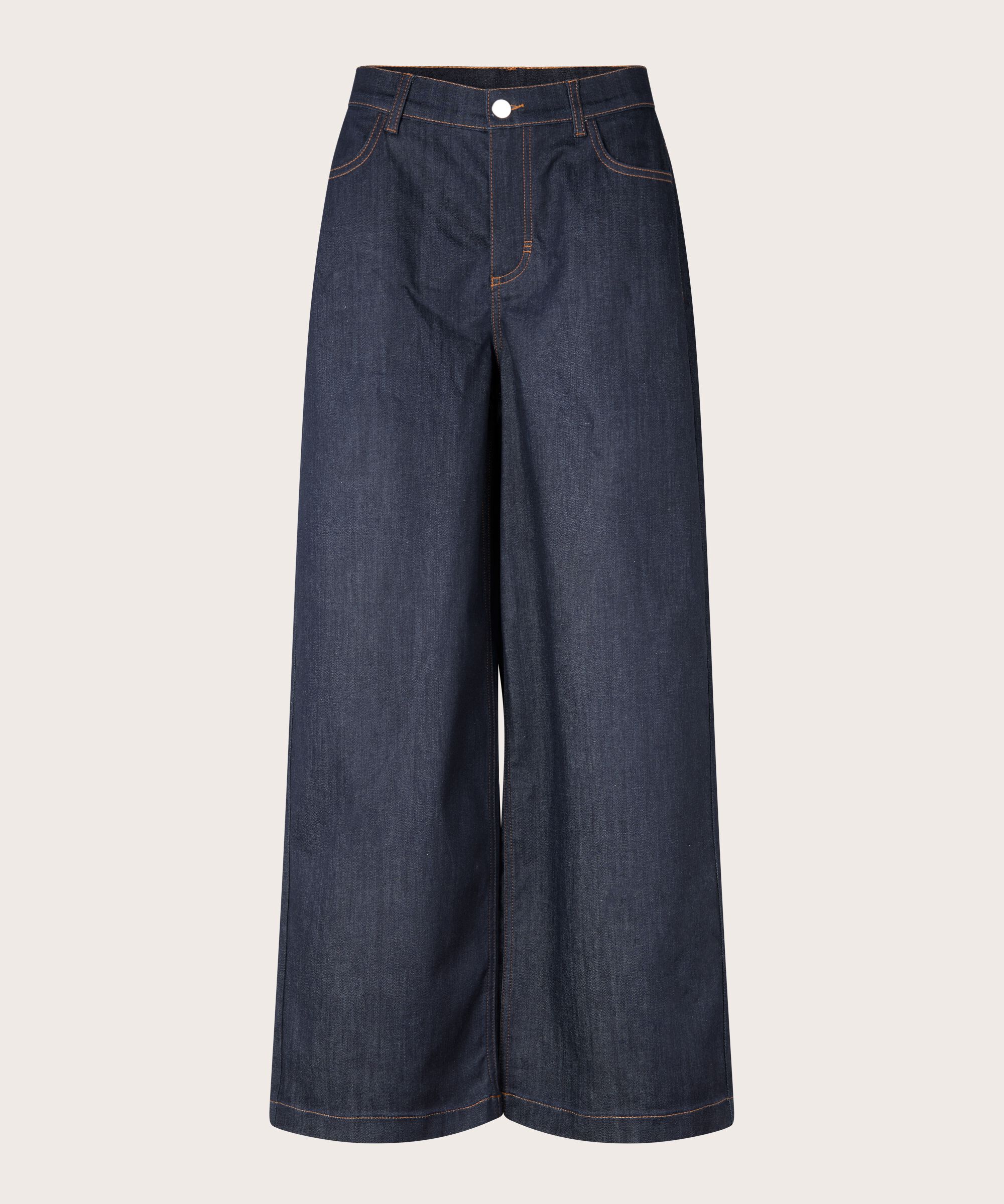 jeans avec stretch et largeur dans les jambes, Dark Denim