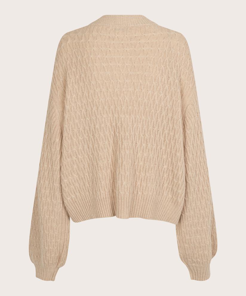 cardigan avec zip en laine mélangée, L beige mel