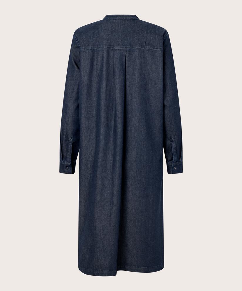 robe en jean avec patte de boutonnage cachée, Dark Denim