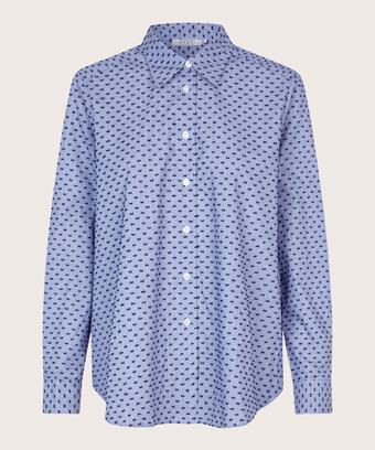 chemise en coton à pois tissés, Navy Blazer