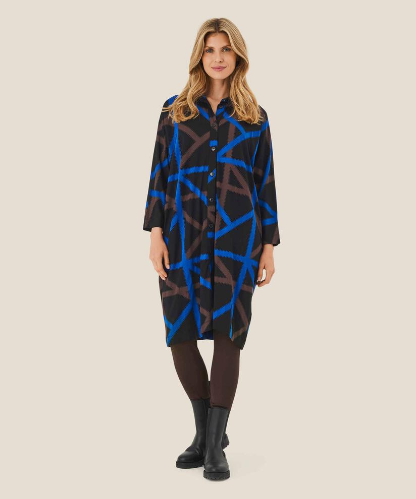 robe-chemise en jersey à motif, Surf the web