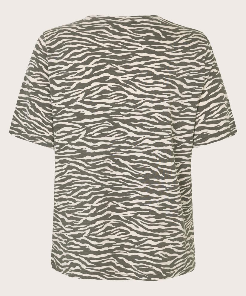 T-shirt imprimé avec détails de nœuds, Raven