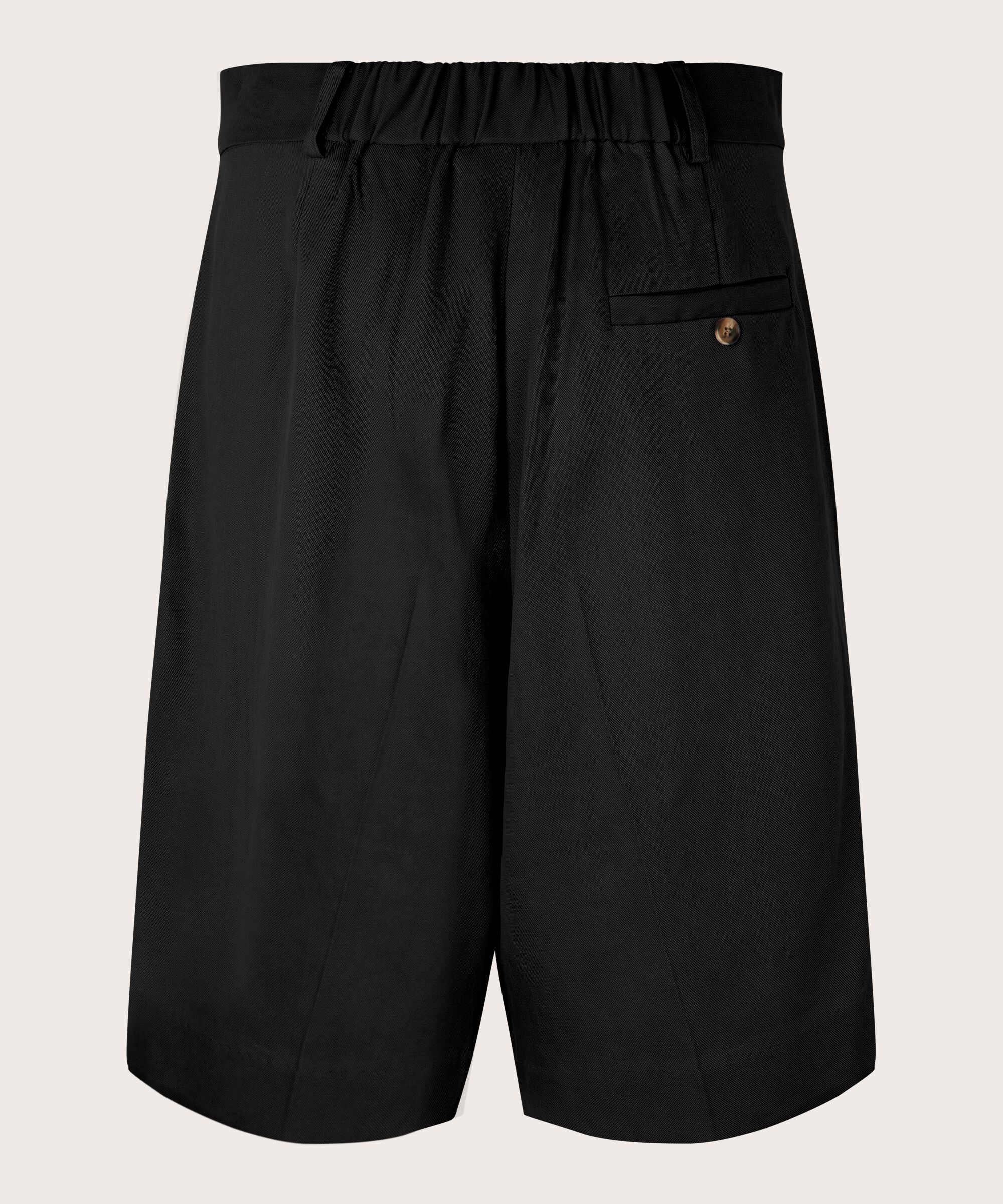 short avec poches et élastique au dos, Black