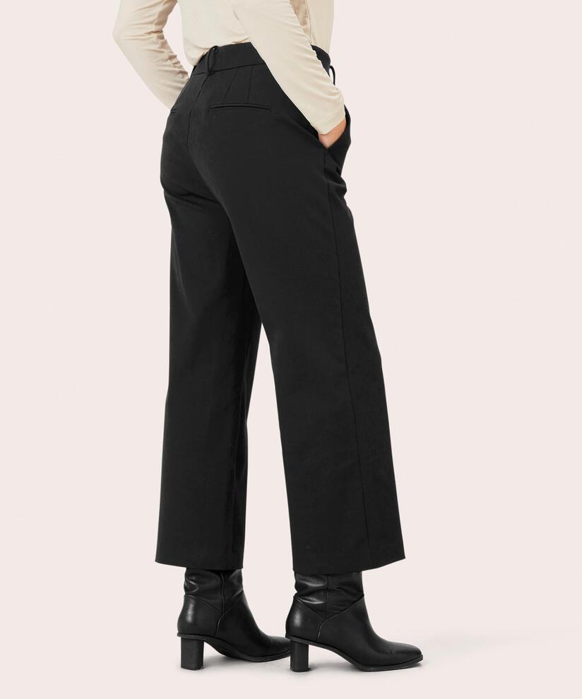 pantalon en coton épais avec poches fendues, Black