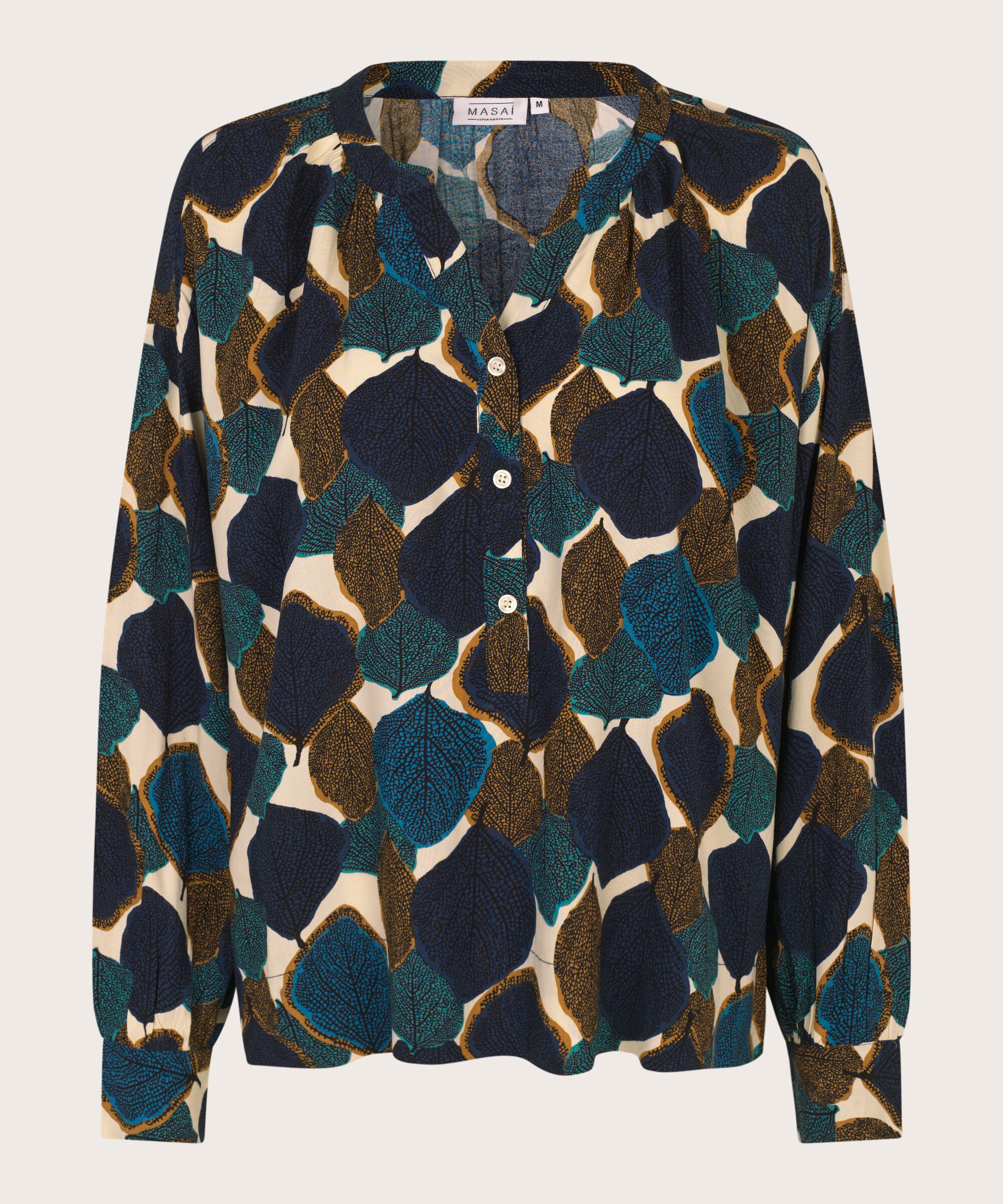 blouse en coton à col en V, Chipmunk