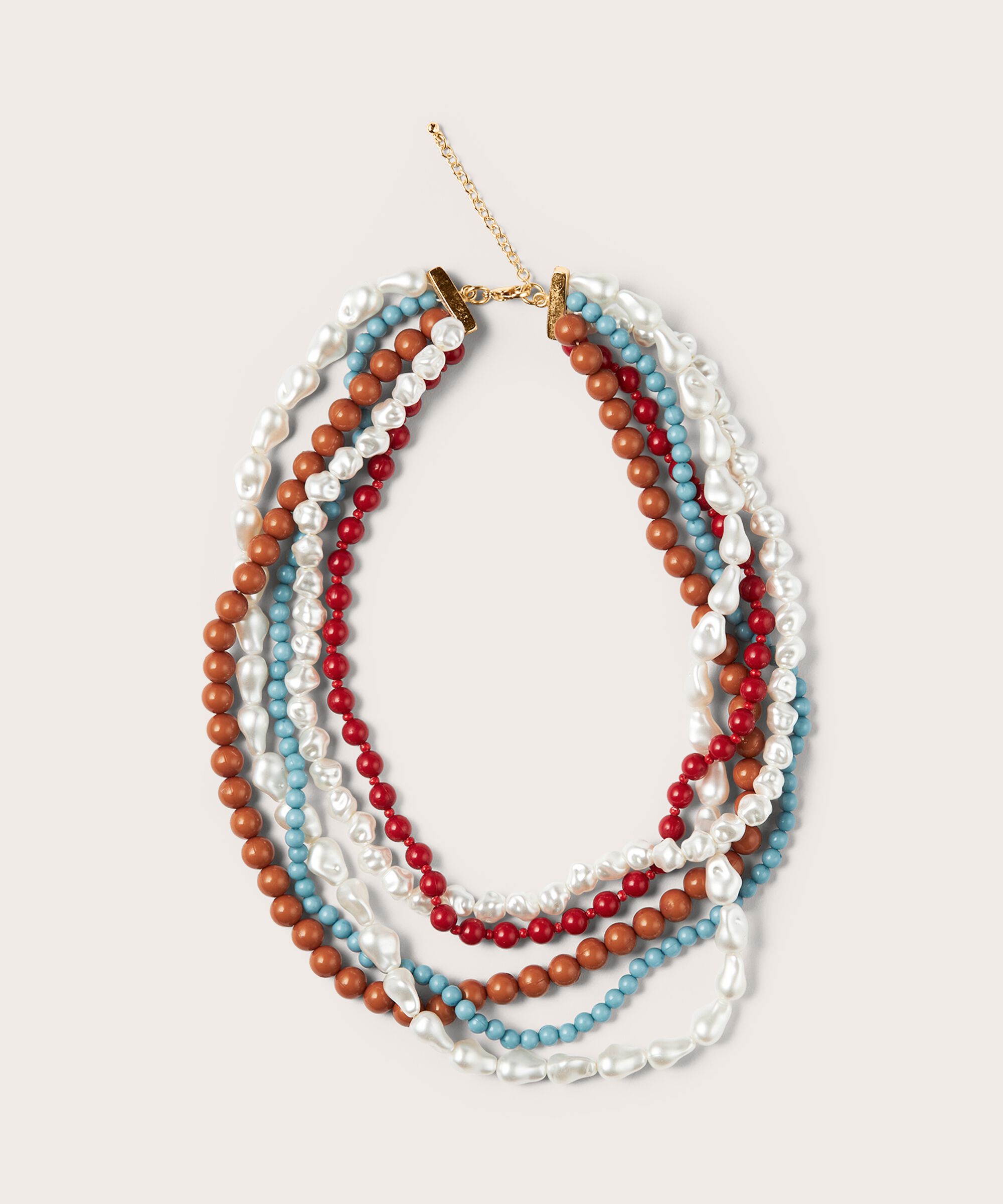 collier avec des perles colorées, Aqua