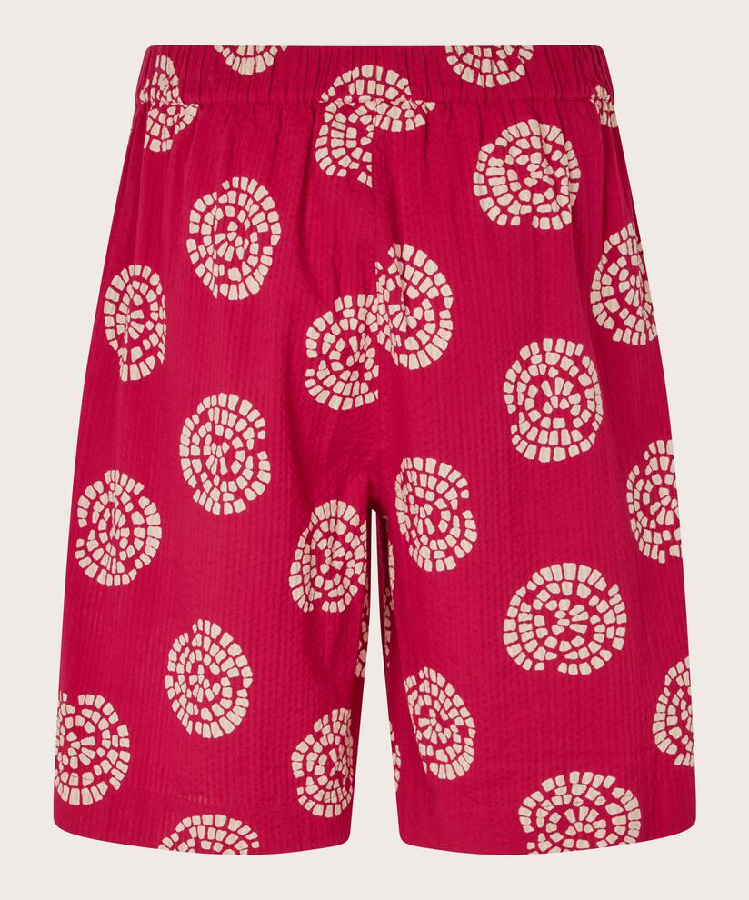 short en coton imprimé avec taille élastique, Persian Red