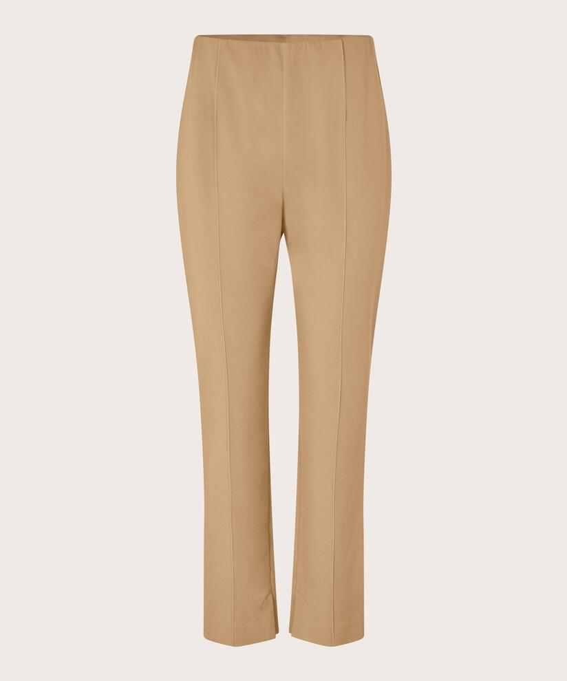pantalon slim à fentes courtes, Travertine
