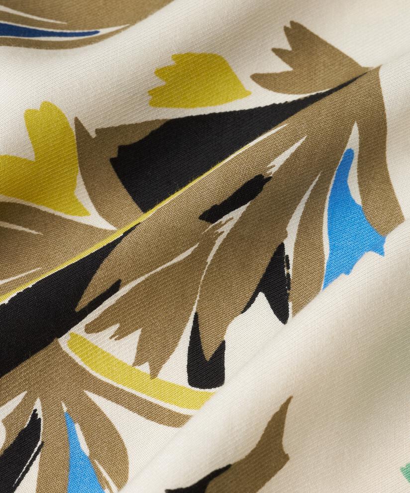 robe en viscose imprimée à col v, Dusky Green