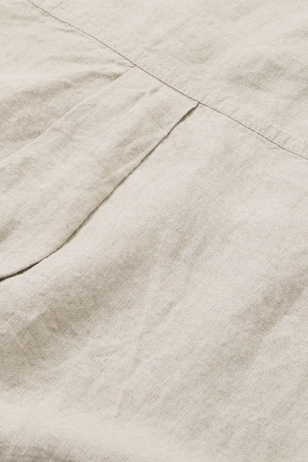 robe-chemise en lin avec manches trois-quarts, Natural